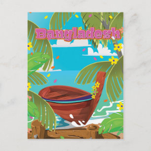 Bengalese Cartoon reist poster print. Briefkaart