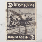 Bengalese postzegel met man en stieren (Voorkant)