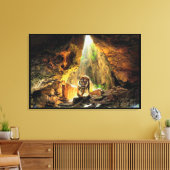 Bengalige tijger in grot canvas afdruk (Insitu (Woonkamer))