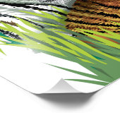 Bengalige tijger met kubieke dop foto afdruk (Hoek)