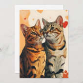 Bengals Katten Valentijnsdag Feestdagenkaart (Voorkant / Achterkant)