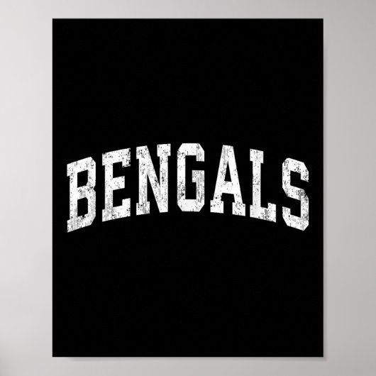 Bengals Mascot Athletic Sports Name Design Poster (Voorkant)