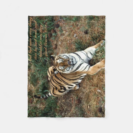 Bengaltijger Fleece Deken (Voorkant)