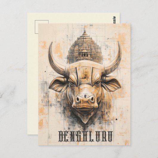 Bengaluru India Briefkaart (Voorkant / Achterkant)