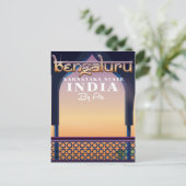 Bengaluru, India reisposter Briefkaart (Staand voorkant)