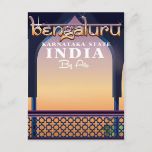 Bengaluru, India reisposter Briefkaart