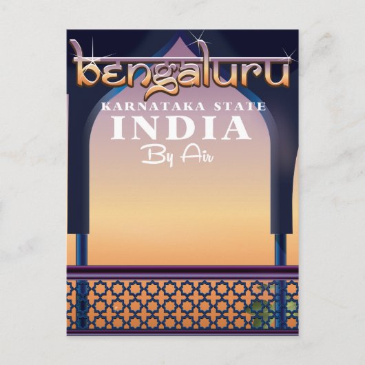 Bengaluru, India reisposter Briefkaart (Voorkant)