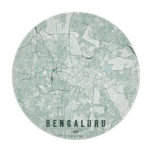 Bengaluru India Stadkaart Minimalistisch Ontwerp Snijplank (Voorkant)