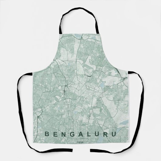Bengaluru India Stadskaart Minimaal Design Schort (Voorkant)