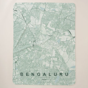 Bengaluru India Stadskaart Minimaal Design Sherpa Deken