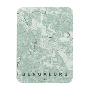 Bengaluru India Stadsplattegrond Minimalistisch On Magneet