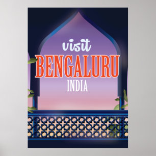 Bengaluru india vintage poster