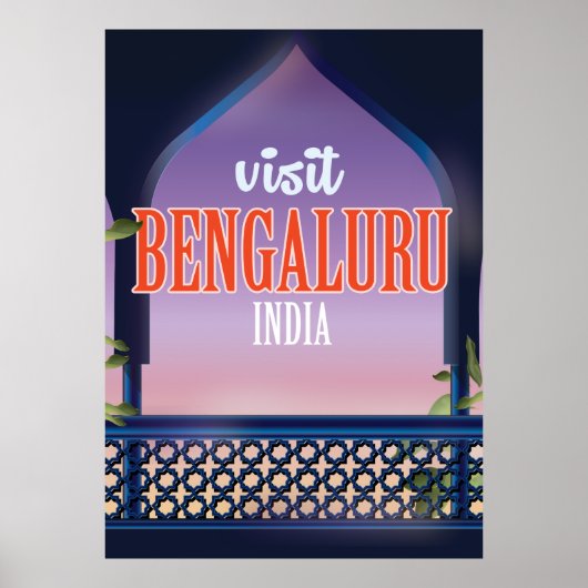 Bengaluru india vintage reisposter poster (Voorkant)