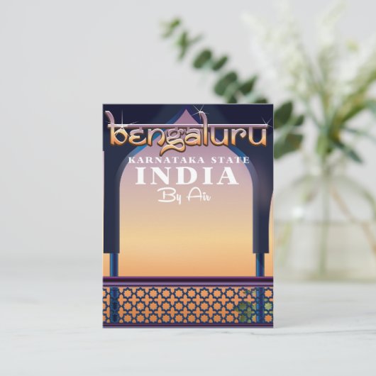 Bengaluru, Indiase reisposter Briefkaart (Staand voorkant)