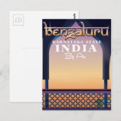Bengaluru, Indiase reisposter Briefkaart (Voorkant / Achterkant)