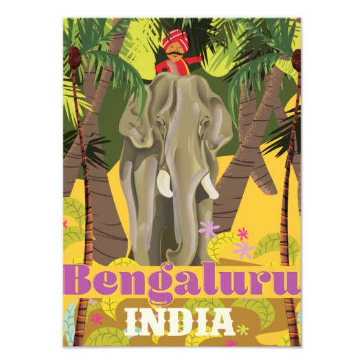 Bengaluru Indiase reisposter Foto Afdruk (Voorkant)