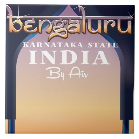 Bengaluru, Indiase reisposter Tegeltje (Voorkant)