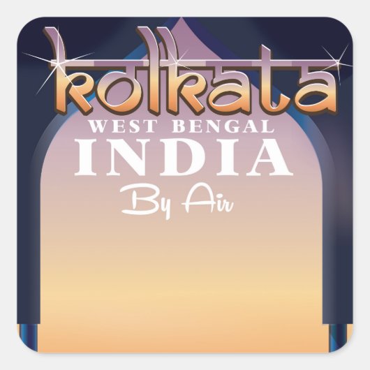 Bengaluru, Indiase reisposter Vierkante Sticker (Voorkant)