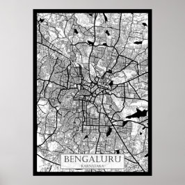 Bengaluru Karnataka Kaart Poster