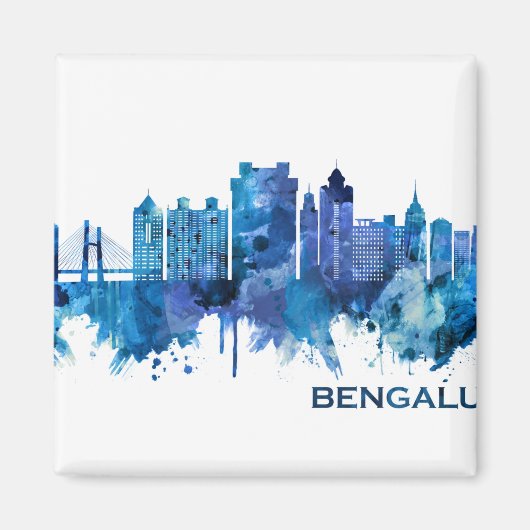 Bengaluru Karnataka Skyline Blue Magneet (Voorkant)