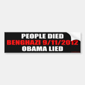 Benghazi, 11-09-2012 bumpersticker (Voorkant)
