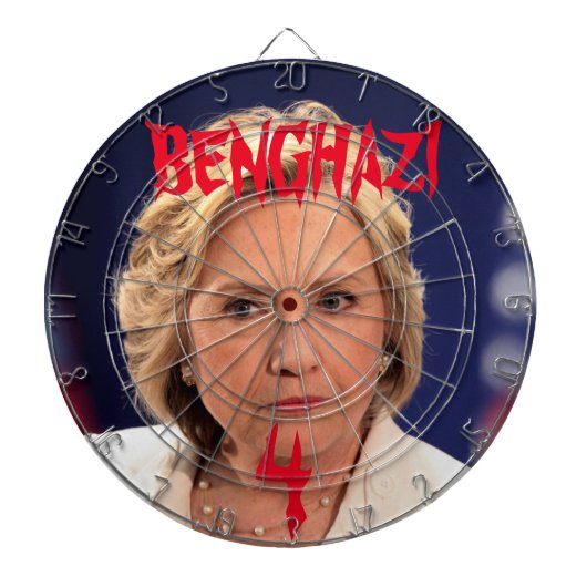 BENGHAZI 4 HILLARY DARTBOARD DARTBORD (Voorkant)