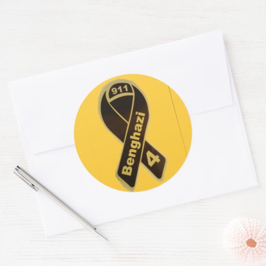 Benghazi 4 lint ronde sticker (Envelop)