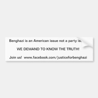 benghazi bumper sticker eist de waarheid
