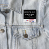 Benghazi-Gate Wat wist Obama? Knoop Vierkante Button 5,1 Cm (In situ)