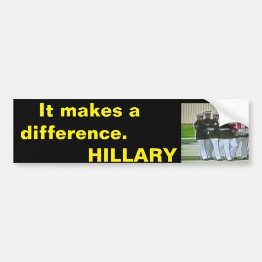 Benghazi. Het maakt een verschil. Hillary Bumpersticker (Voorkant)