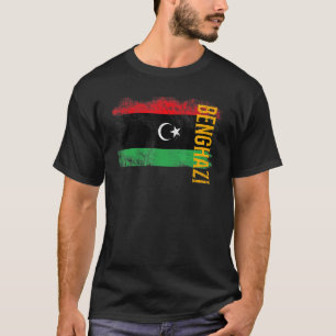 Benghazi Libië vlag voor Libische Mannen Vrouwen K T-shirt