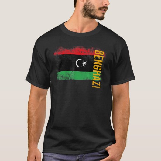 Benghazi Libië vlag voor Libische Mannen Vrouwen K T-shirt (Voorkant)