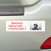 BENGHAZI/OBAMA-BUMPERSTICKER BUMPERSTICKER (Op auto)