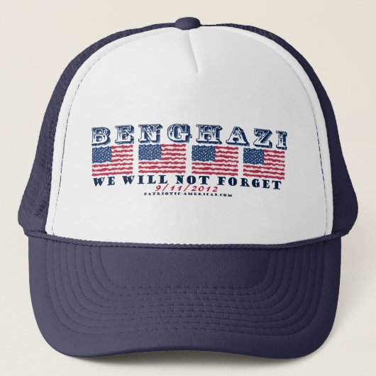 Benghazi - We zullen Trucker Hat nooit vergeten Pet (Voorkant)