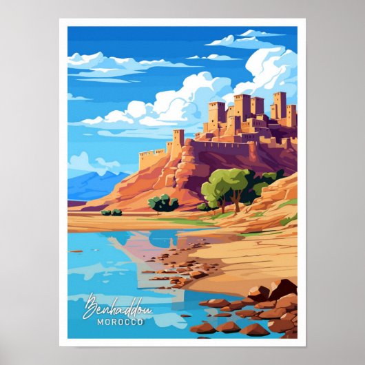 Benhaddau Marokko Reizen  Illustratie Poster (Voorkant)