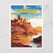 Benhaddau Marokko vintage reisillustratie Briefkaart (Voorkant)