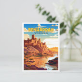 Benhaddau Marokko vintage reisillustratie Briefkaart (Staand voorkant)