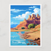 Benhaddau Marokko vintage reisillustratie Briefkaart (Voorkant)