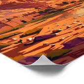 Benhaddau Marokko vintage reisillustratie Poster (Hoek)