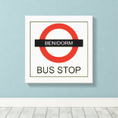 Benidorm Bus Stop Canvas Afdruk (Insitu (Houten vloer))