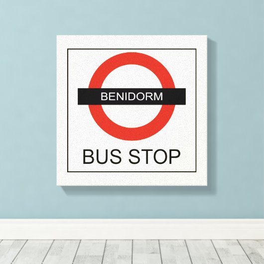 Benidorm Bus Stop Canvas Afdruk (Insitu (Houten vloer))