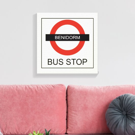 Benidorm Bus Stop Canvas Afdruk (Insitu (Woonkamer))