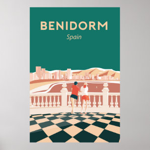 Benidorm Espana Benidorm spanje, reisposter Poster