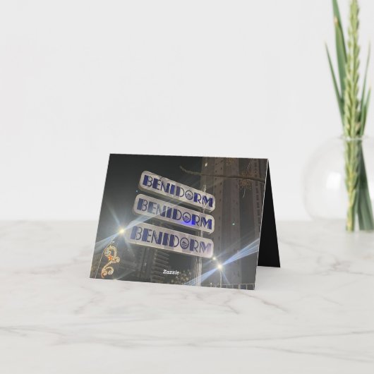 Benidorm fotografie wenskaart feestdagen kaart (Achterkant)