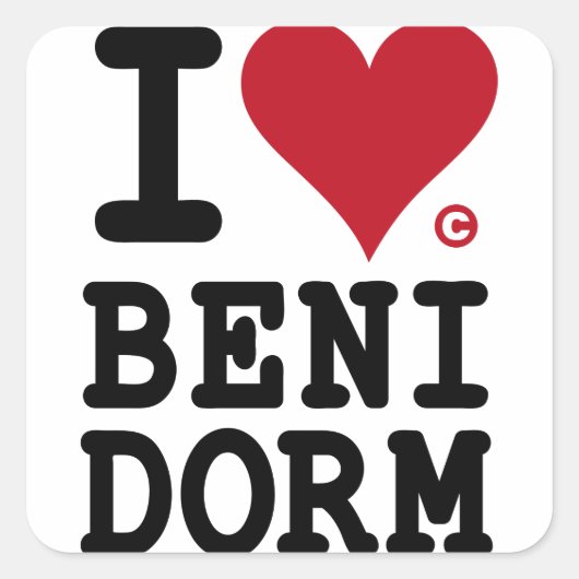 BENIDORM Holidays I LOVE BENIDORM Vierkante Sticker (Voorkant)