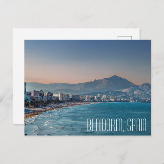 Benidorm, kustschot Spanje Briefkaart (Voorkant / Achterkant)