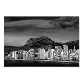 Benidorm Levante Beach Costa Blanca Spanje Foto Afdruk