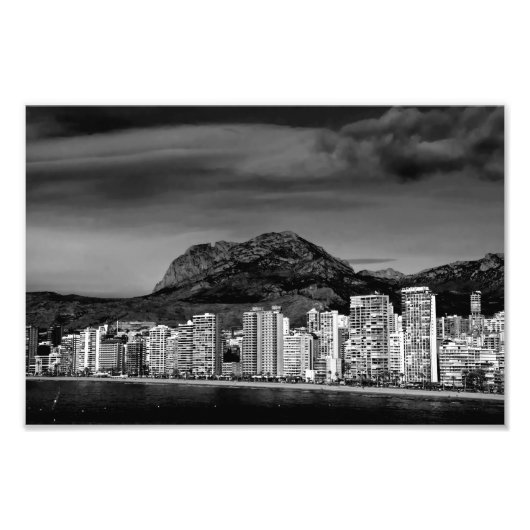 Benidorm Levante Beach Costa Blanca Spanje Foto Afdruk (Voorkant)
