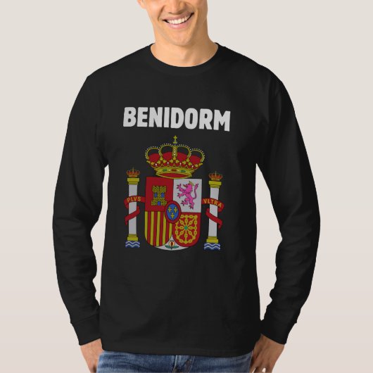 Benidorm Patriottisch Spanje Embleem en Espana Sym T-shirt (Voorkant)