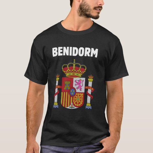 Benidorm Patriottisch Spanje Embleem en Espana Sym T-shirt (Voorkant)